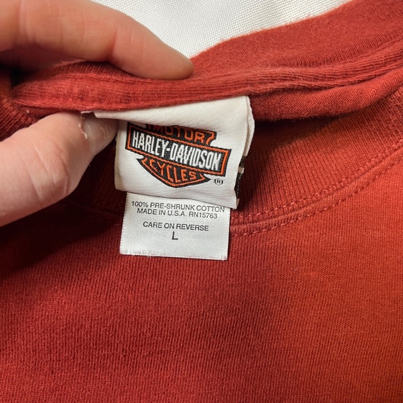 Harley Davidson Burnt Orange T-shirt Ohio Used Size Large - Picture 4 of 5